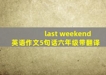 last weekend英语作文5句话六年级带翻译